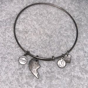 Alex and Ani bangle adjustable silver with Best charm - 1/2 of the best friend